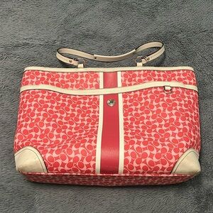 Pink coach diaper bag